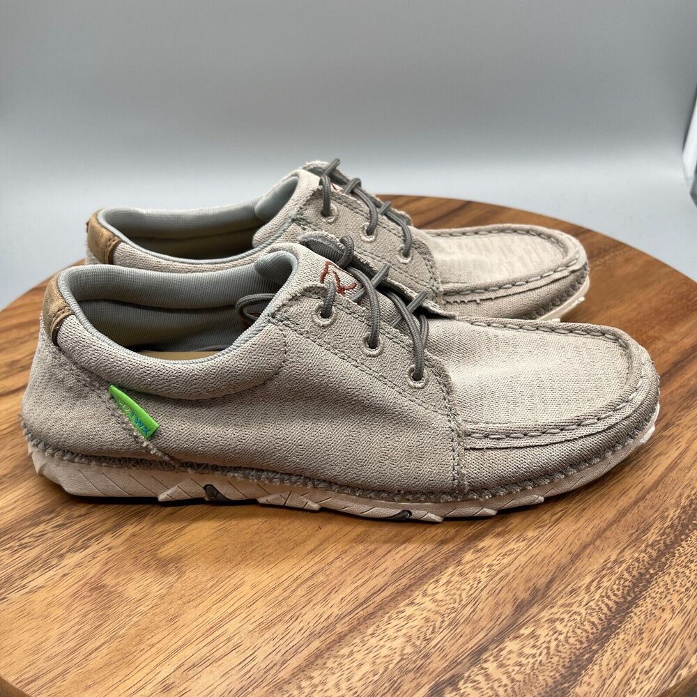 Twisted X Eco TWX Shoes Womens 9.5 M Gray Boat Loafers Casual Comfort Slip On